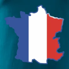 Francúzska vlajka mapa obrys