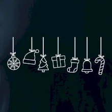 Rodinné vianočné tričká - Vianočné ozdoby na povrázku