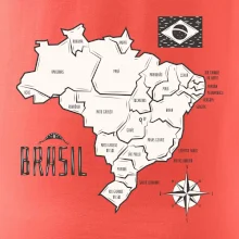 Brazília mapa s názvami regiónov