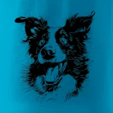 Čiernobiela karikatúra Border kólia