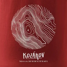 Kozákov - vrstevnice v kruhu