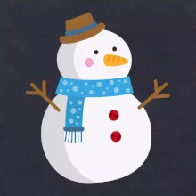 Snehuliak so šálom Snehuliak so šálom