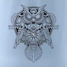 Steampunk sova čiernobiela