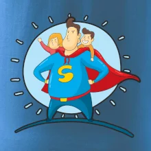 Táta superman - dievča a chlapec Táta superman - dievča a chlapec