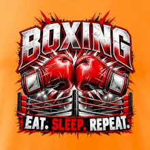 Boxerské rukavice v ringu eat sleep repeat