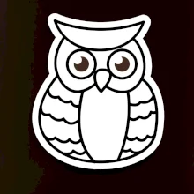 Sova kreslená na prsníku Sova kreslená na prsníku