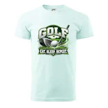 Golfová palica s loptičkou eat sleep repeat