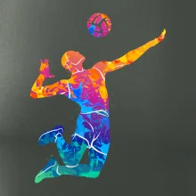 Volejbalista splash s loptou