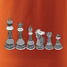Šachové figúrky v rade - kreslené