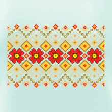 Ukrajinský vzor - Červené kvety