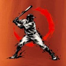 Baseballový pálkař japonská tušová malba