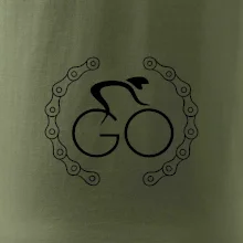 Logo cyklistu a reťaz