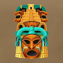 Mayová maska s pyramídou