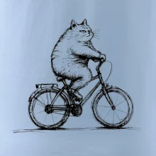 Tučná mačka na bicykli