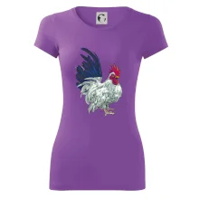 Kohút kreslený biely