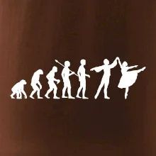 Evolúcia tanec - muž a žena so sukňou