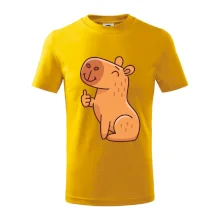 Kapybara s palcom hore