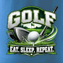 Golfová palica s loptičkou eat sleep repeat
