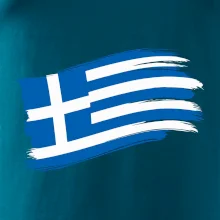 Grécko vlajka - štetkou
