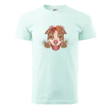 Americký stafordšírsky teriér hlava s kvetinami