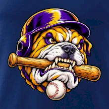 Baseballový buldok s pálkou