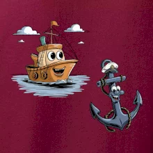 Parové tričko - Loď a kotva