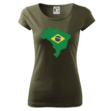 Brazília vlajka v mape