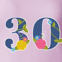 Kvetinové číslo kreslené - 30