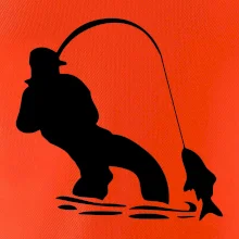 Rybár ťahajúce rybu