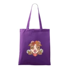 Americký stafordšírsky teriér hlava s kvetinami