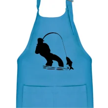 Rybár ťahajúce rybu