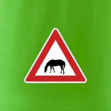 Dopravná značka - Pozor pasúci sa kôň