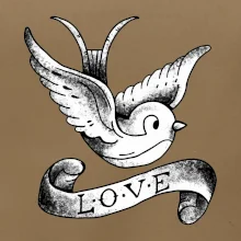 Love holubica - kreslená