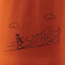 Kreslený lyžiar na horách