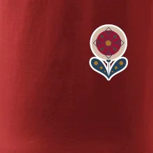 Folklór na prsníku kvetina guľatá