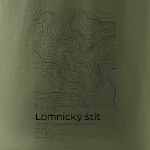 Lomnický štít - vrstevnice v obdĺžniku