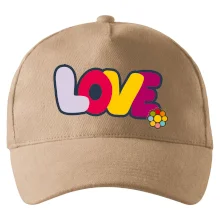 Love nápis s kvetinou