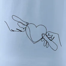 Dve ruky a srdce jedným ťahom Dve ruky a srdce jedným ťahom