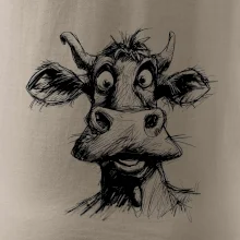Čiernobiela karikatúra svetlá krava hlava