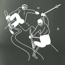 Lyžovanie - kreslené obrázok