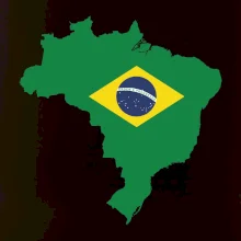Brazília vlajka v mape