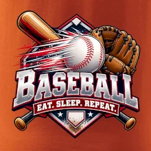 Baseballová pálka s rukavicou eat sleep repeat