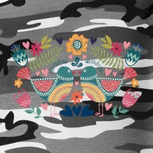 Folklór - dva farebné vtáčiky