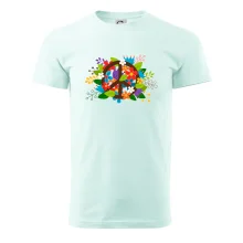 Peace symbol prerastený kvetinami