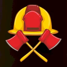 Hasičská helma a sekera Hasičská helma a sekera