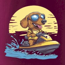 Jazvečík na vodnom skútri