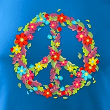 Peace symbol červené kvety