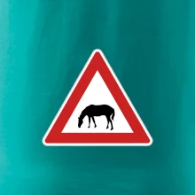 Dopravná značka - Pozor pasúci sa kôň