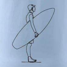 Surfer stojaci jedným ťahom