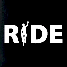 Ride - nápis s cyklistom Ride - nápis s cyklistom